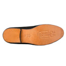 Piergitar Handmade Embroidery Of Four Powerful Football Countries Black Velvet Men Loafers Genuine Leather InSoles And Outsoles