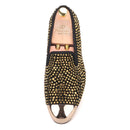Piergitar gold metal toe and crystal men loafers handmade men's leather smoking slippers party and wedding men dress shoes