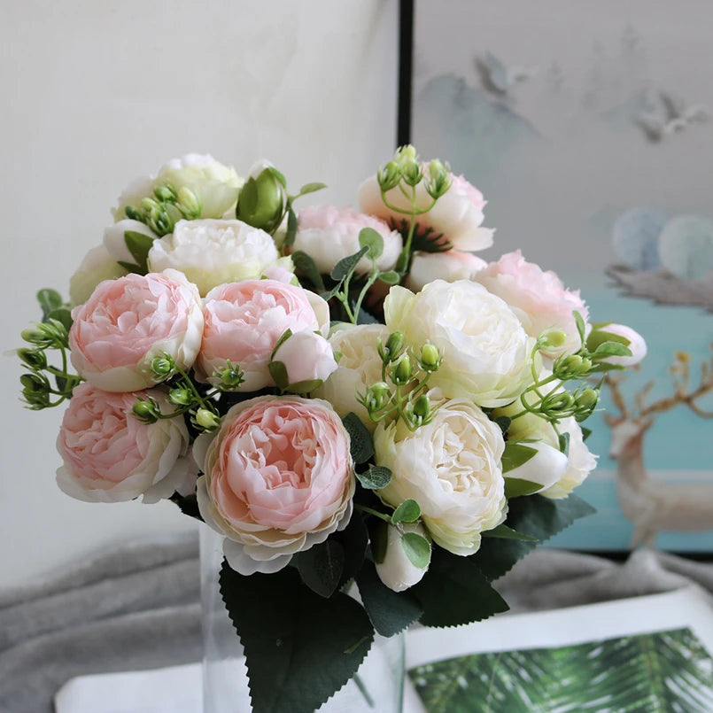 1 Bundle Silk Peony Bouquet Decoration Accessories