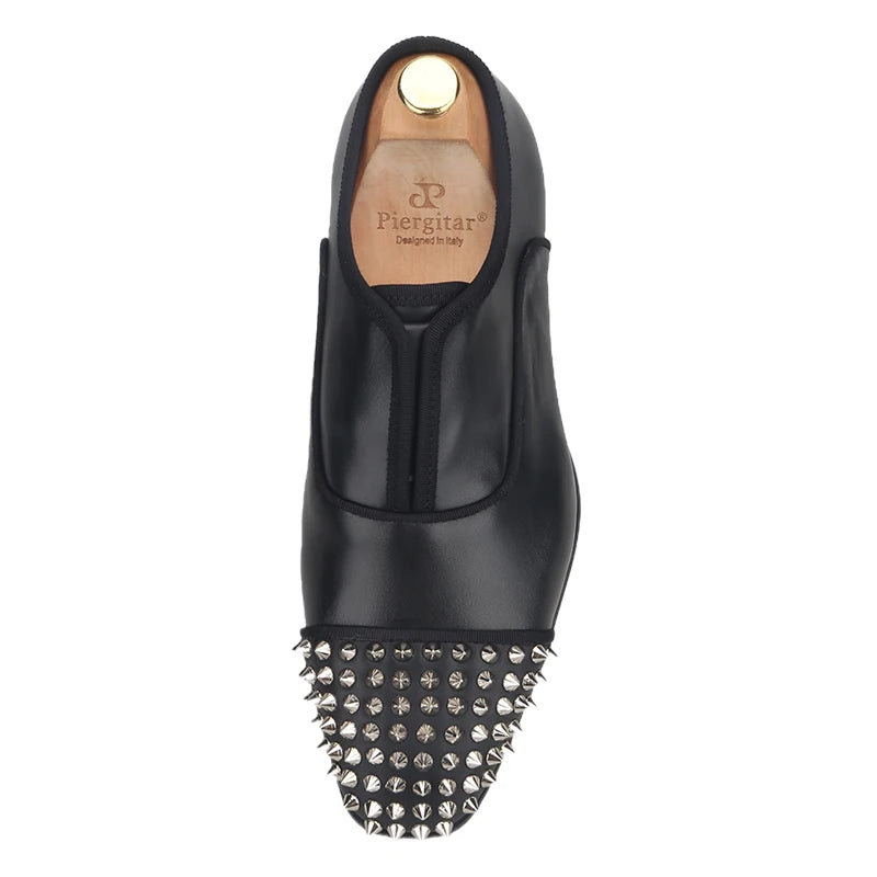 New Genuine Leather Mens Oxford Shoes With Studs Toe Italian Design For Party And Wedding Plus-Size