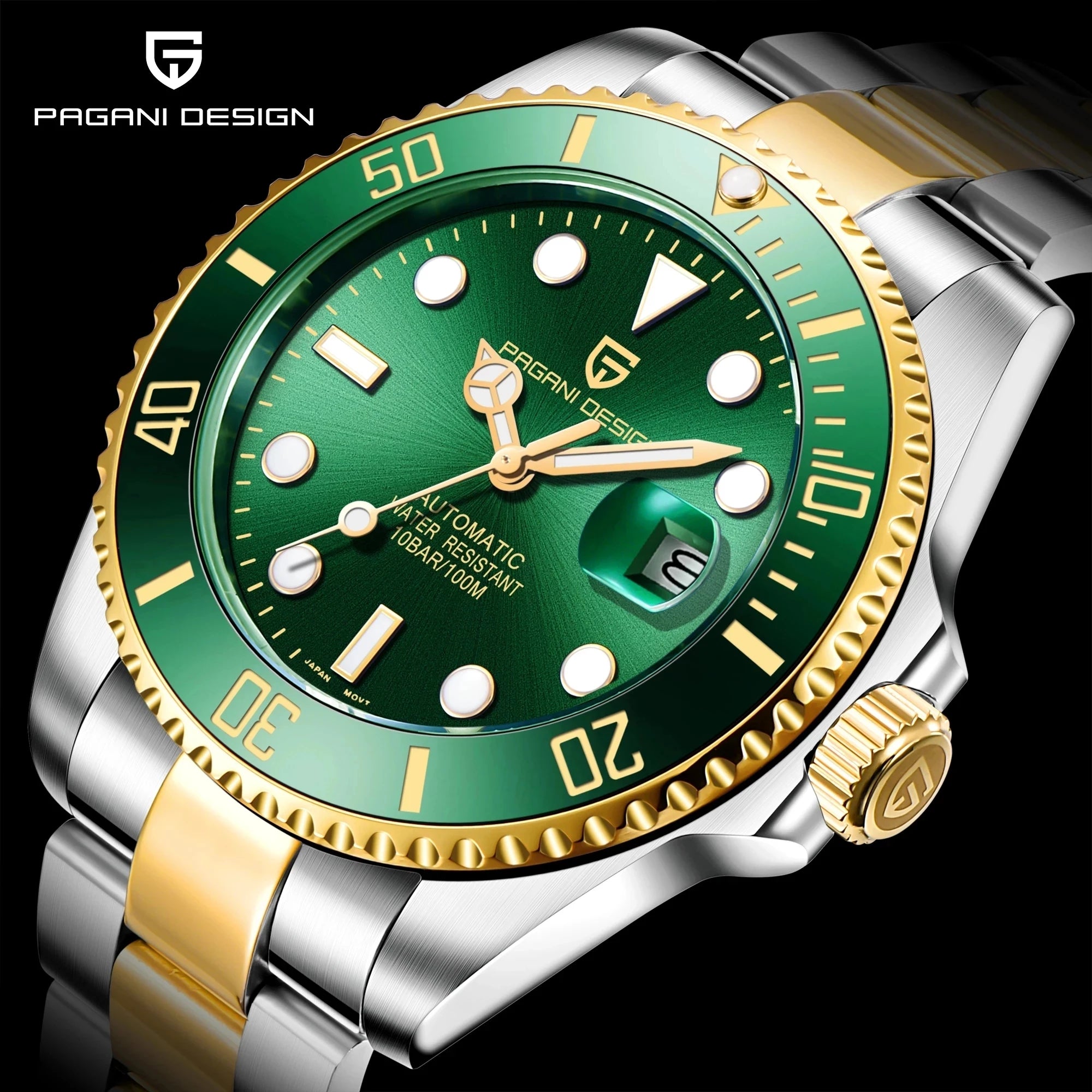 Men Luxury Sapphire Glass Waterproof Mechanical Wristwatch