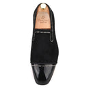 Piergitar 2019 handmade black suede leather men loafers rhinestone men casual shoes Fashion Party and wedding men dress shoes