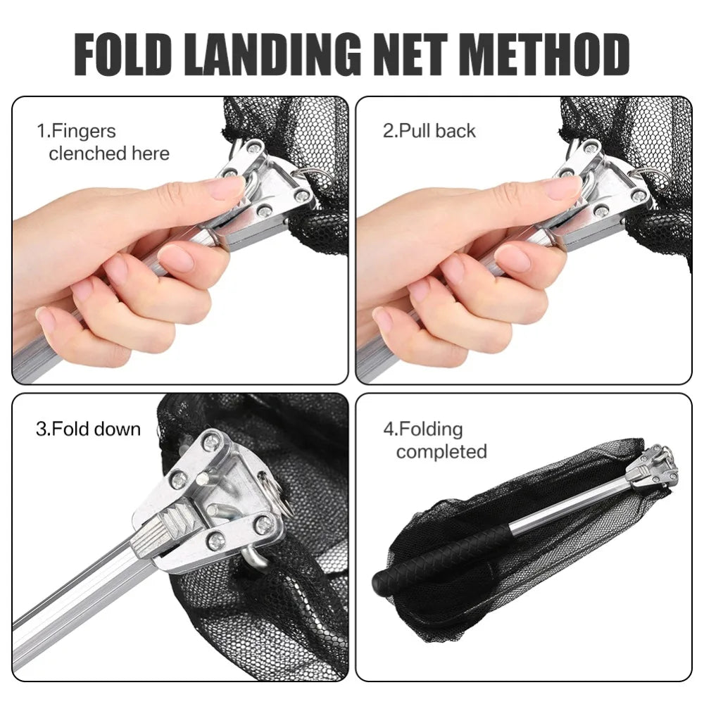 Telescopic Landing Net Folding Fishing Pole
