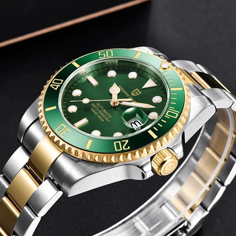 Men Luxury Sapphire Glass Waterproof Mechanical Wristwatch