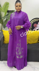 Women Lapel Flower Dress