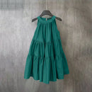 ZANZEA Summer Halter Sleeveless Tiered Dress Women Korean Ruffle Patchwork Robe 2024 Beach O-neck Loose Sundress Sweety Vestidos