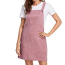 New Women's Suspender Skirt Corduroy Spring and Autumn Fashion Pocket Strap Adjustable Casual Strap Short Dress
