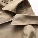 TRAF Women's Fashion Long Trench Coat Retro Loose Single-breasted Coat Autumn and Winter Lapel High Street Temperament Coat