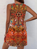 Women Summer Sleeveless Bohemian Dress Exclusive Print Vacation Dress  Birthday Dress for Women Beach Dress Dress for Women