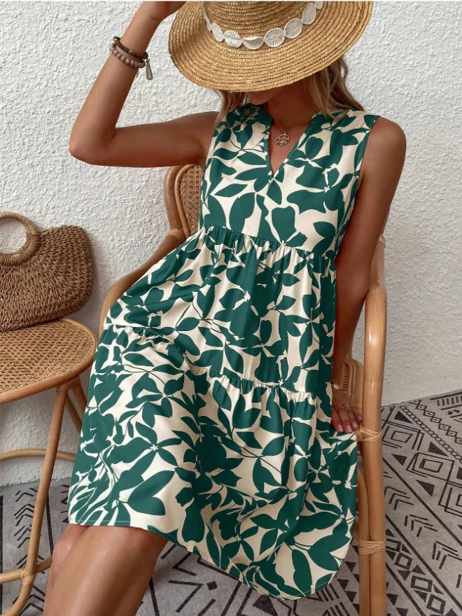 Women's Sleeveless Floral Print Dress