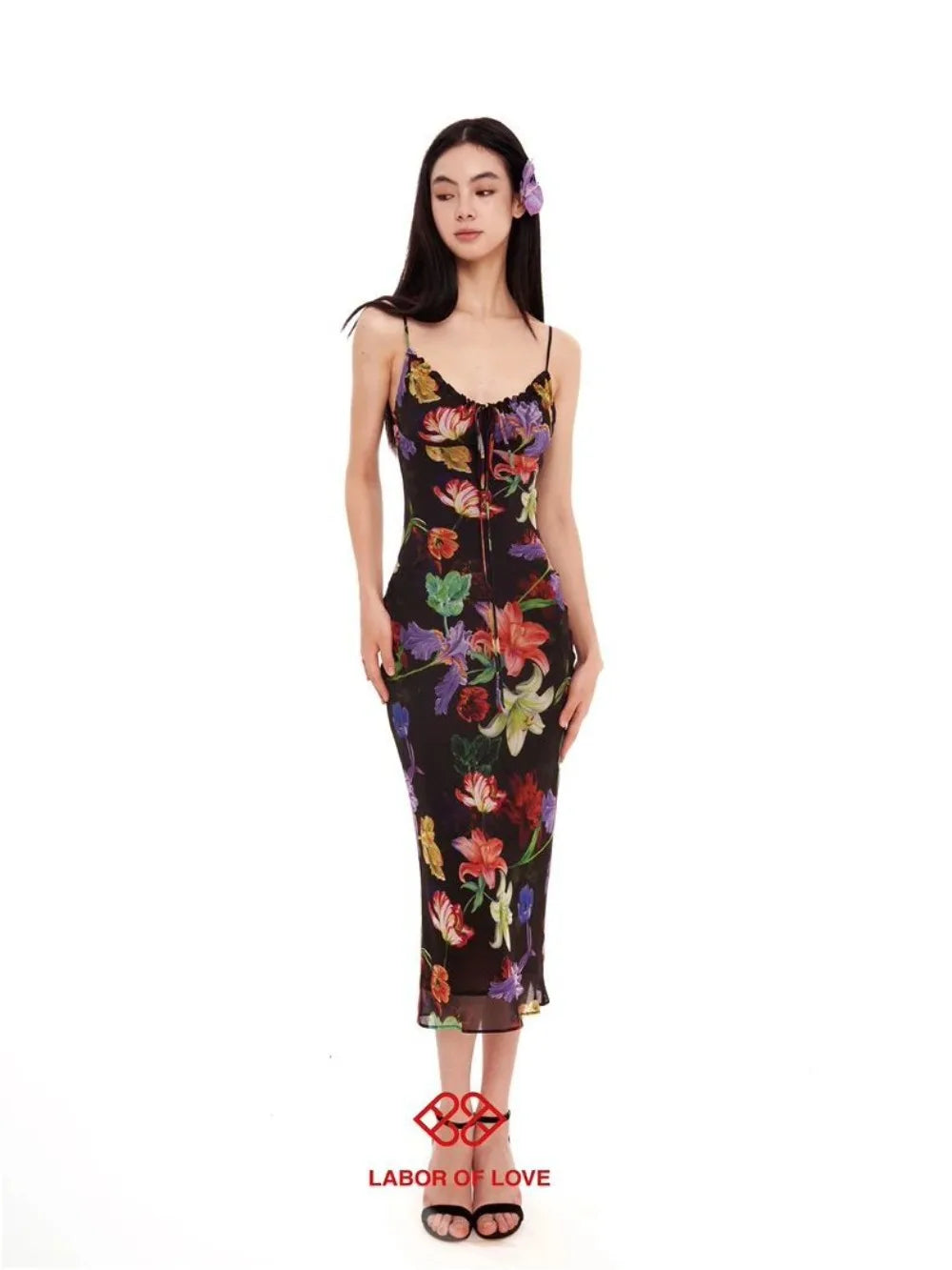 Black Tropical Maxi Dress 2025 Women Sleeveless Bodycon Mesh Dress Jungle Print Backless Evening Dress Dark Flora Aesthetic