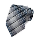 Fashion 8CM Mens Necktie Silver Light Grey Color Stripes Floral Plaid Ties For Man Groom Neck Tie For Business Wedding Party