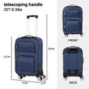 20 inch lightweight luggage with rotating wheels