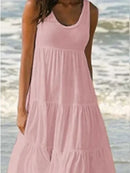 Sleeveless Ruffles Loose Sundresses