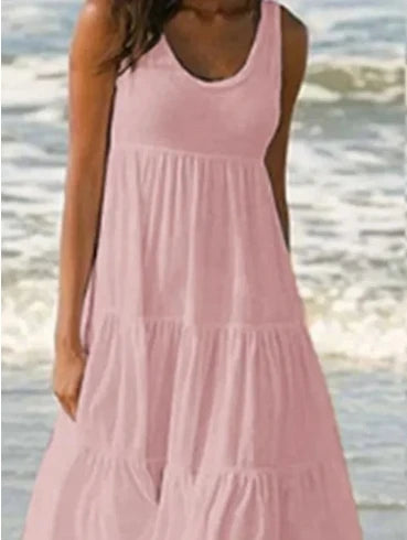 Sleeveless Ruffles Loose Sundresses