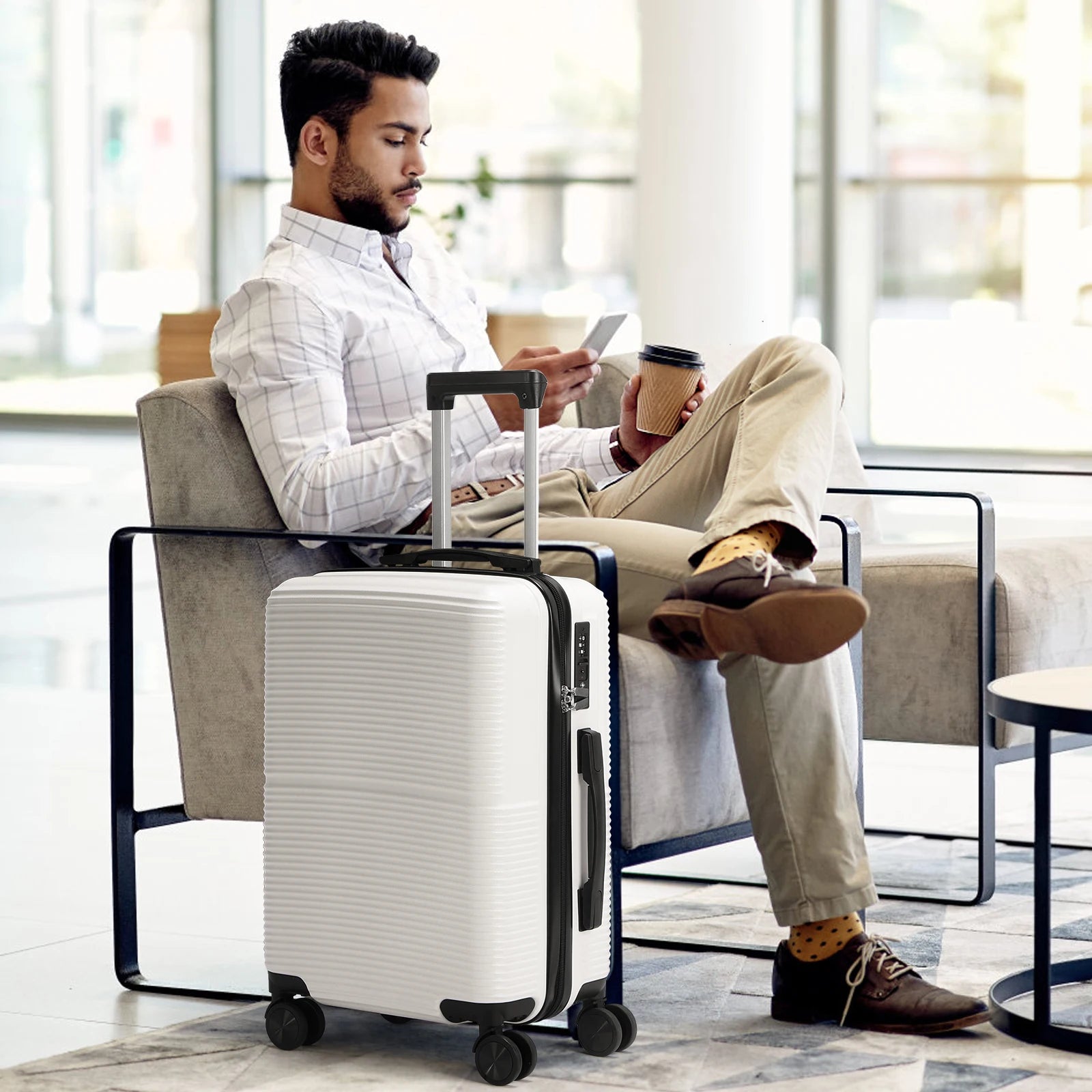 3Pcs Luggage Hardshell Travel Suitcase