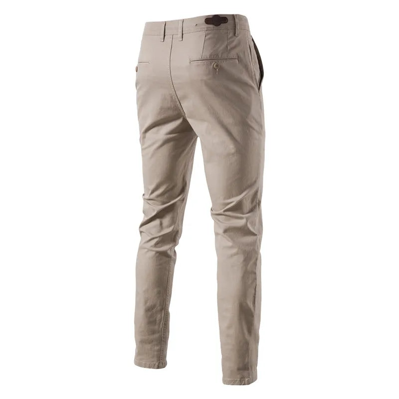Men Solid Color Slim Fit Pants