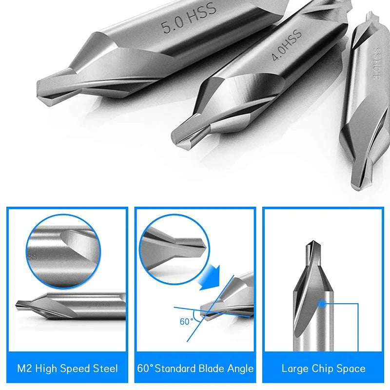 5/6/7Pcs Center Drill Bits Set