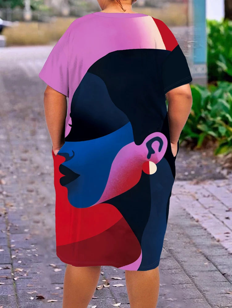 plus Size Women's Long Sleeve T-Shirt 3D Flower Print Casual Black History Moon Design Summer 2025 New Clothing