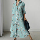 Women’s Floral Print V-Neck Pocket Dress
