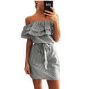Women's Off Shoulders Ruffled Sleeves Dress