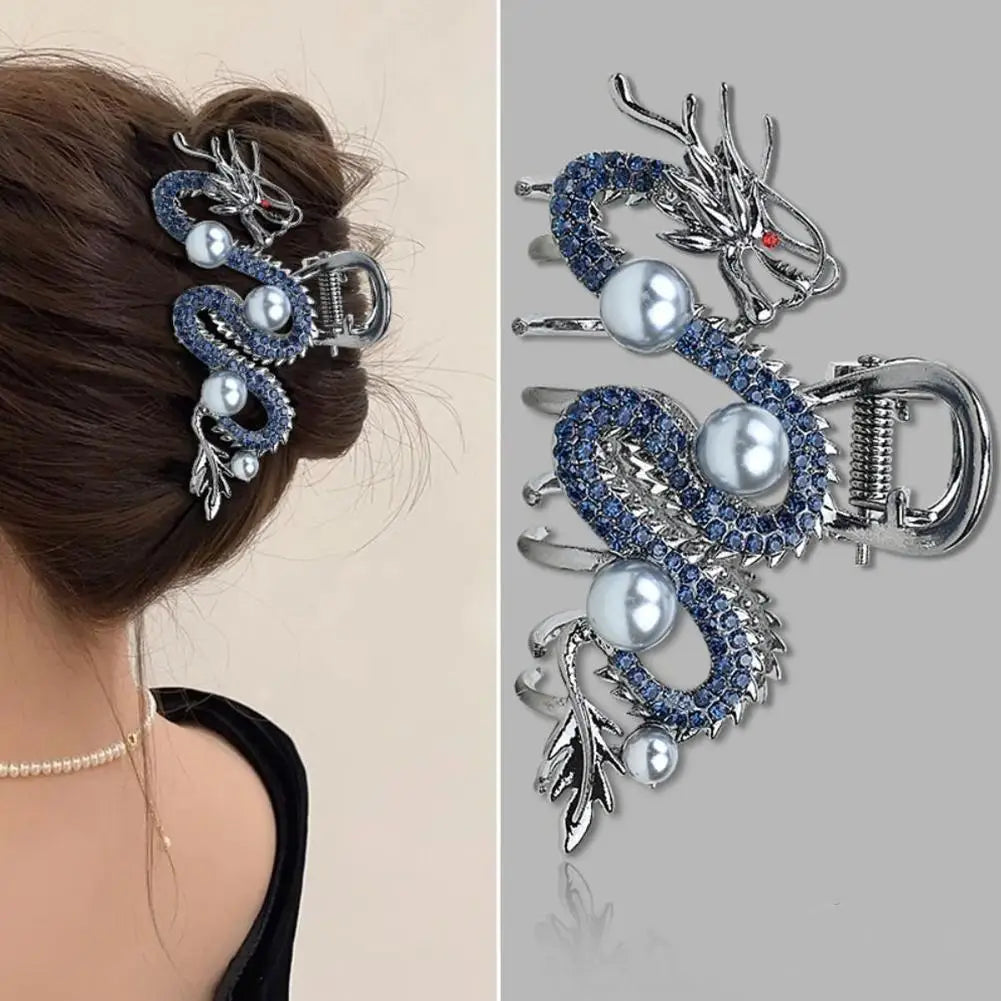 Blue Dragon Hairpin With Pearl Hair Claw
