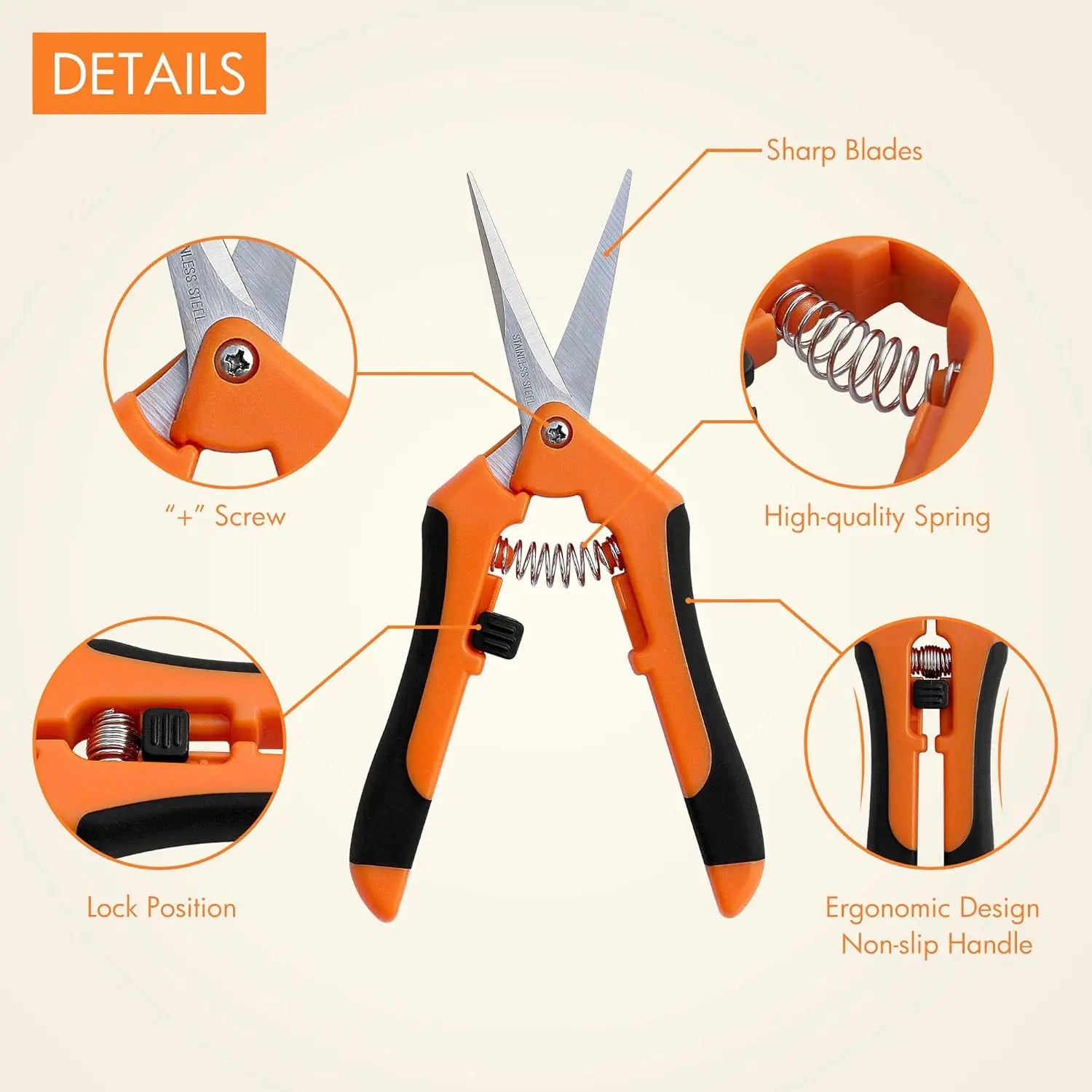 Straight-bladed pruning shears