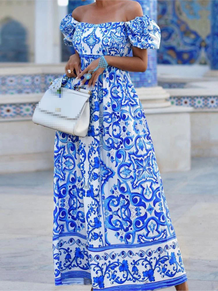 Women Off Shoulder Maxi Dress