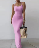 Gradient Printed Long Dress Summer New Women's Fashionable Printed Sexy Sleeveless Suspender Slim Fit Hip Hugging Long Dress