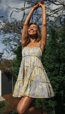 Spaghetti Strap Flower Chiffon Mini Dress