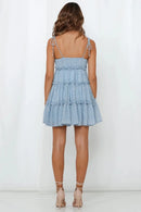 Spaghetti Strap Flower Chiffon Mini Dress