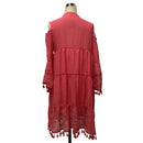 New Spring Embroidery Crochet Lace Boho Dress Women Elegant Off Shoulder Tassel Ruffle Mini Dress Summer V Neck Lady Beach Dress