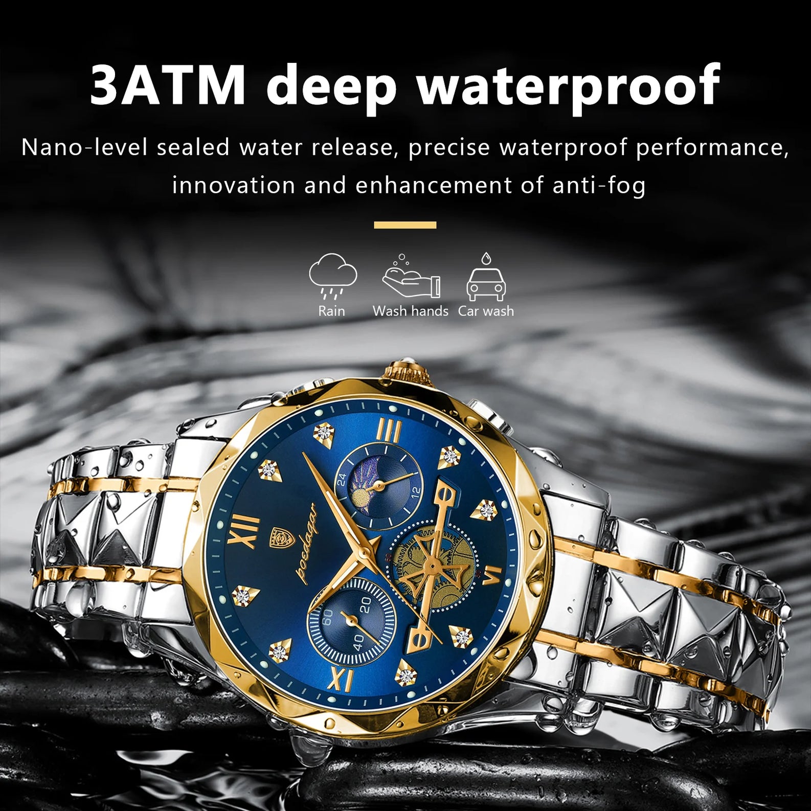 Man Waterproof Luminous Chronograph Watch