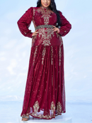 Women's Plus size Sequins High Neck Dress