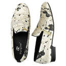 Piergitar Gold Color Ink Embossed Silk Men's Loafers Slip-On Model Handmade Moccasins For Wedding Breathable Leather Insole