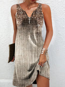 Women's dresses Summer fashion Stitching V neck Loose bohemian vacation woman Basic sleeveless
