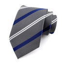 Fashion 8CM Mens Necktie Silver Light Grey Color Stripes Floral Plaid Ties For Man Groom Neck Tie For Business Wedding Party