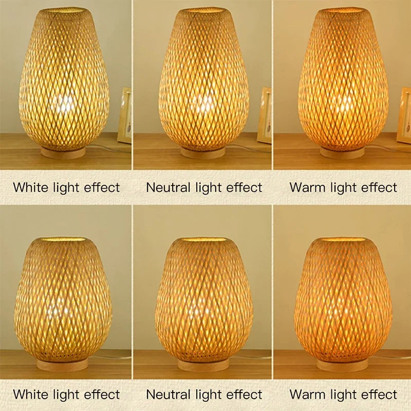 Contemporary Bamboo Weaving Table Lamp