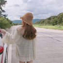 Women Women's Korean College Style Lazy Loose Sunscreen Cardigan Summer Sexy Knitting Cardigan One Size