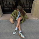 Solid Color Lapel Suit Woman Loose Long Sleeves Double Breasted Jackets Casual Versatile Chic Women's Spring Summer New Coats