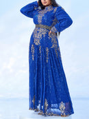 Women's Plus size Sequins High Neck Dress