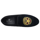 Piergitar New Arrival Black Velvet Men's Loafers Handmade African Tribal Embroidery Man Smoking Slippers For Pary And Wedding
