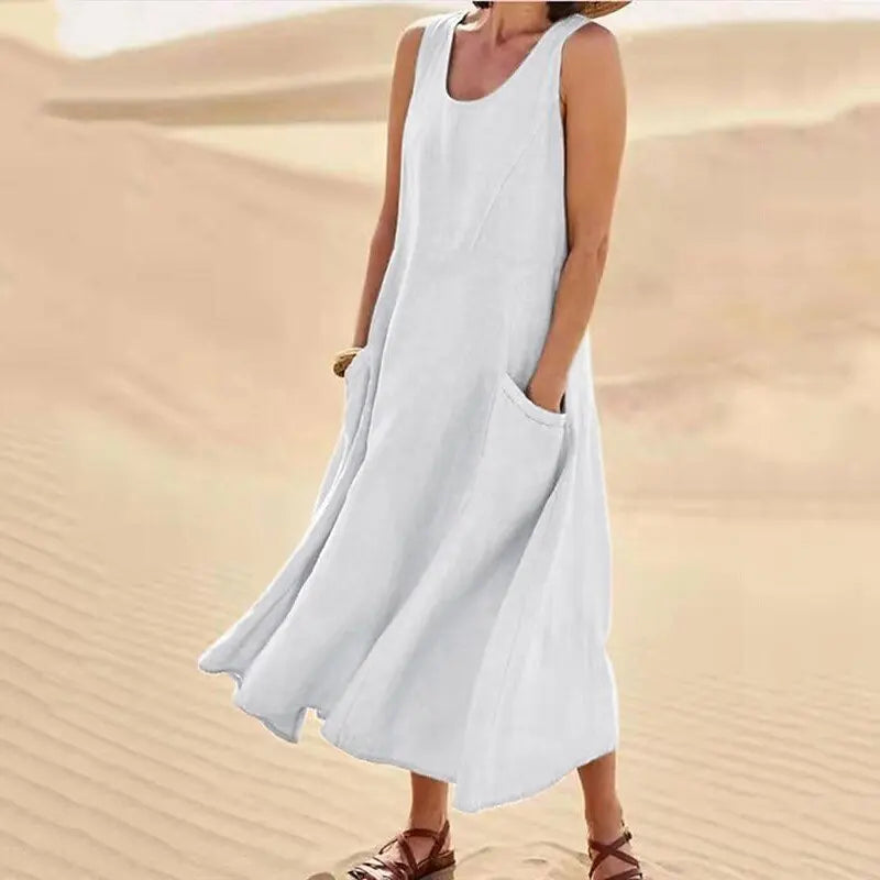 White sleeveless / S