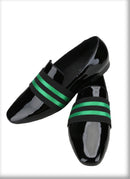 Men's Patent Leather Slip-On Shoes with Patchwork Colour Crossband Comfortable Wear for Fashion Party