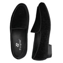 Piergitar 2022 Handmade Meteor Shower Design Velvet Men's Loafers British Style Classic Slip-On Men Smoking Slippers Plus Size