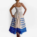 Women's Party Dresses with Sleeveless Low Cut A-line Dresses and Spaghetti Straps in Trendy Prints