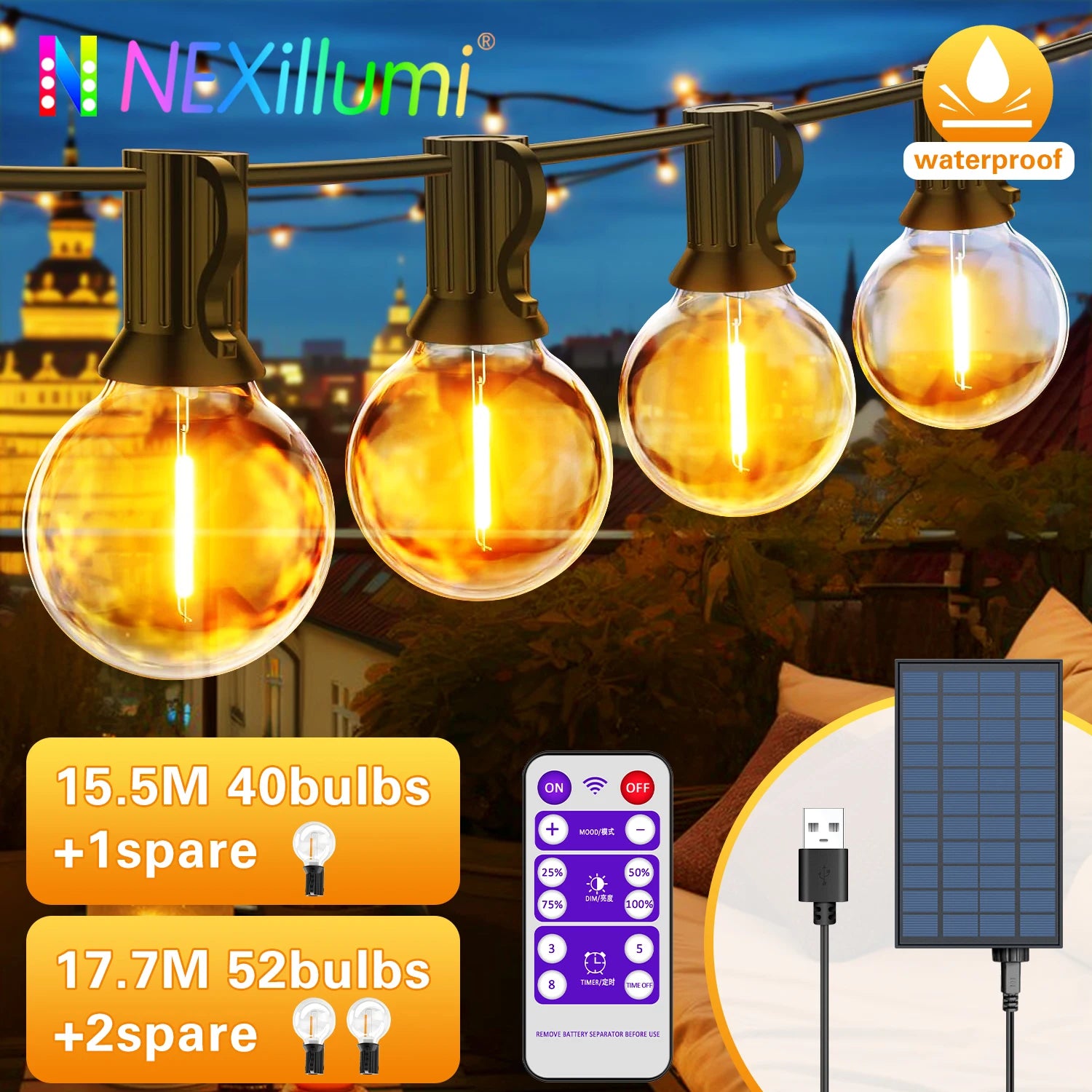 Outdoor Solar String Lights