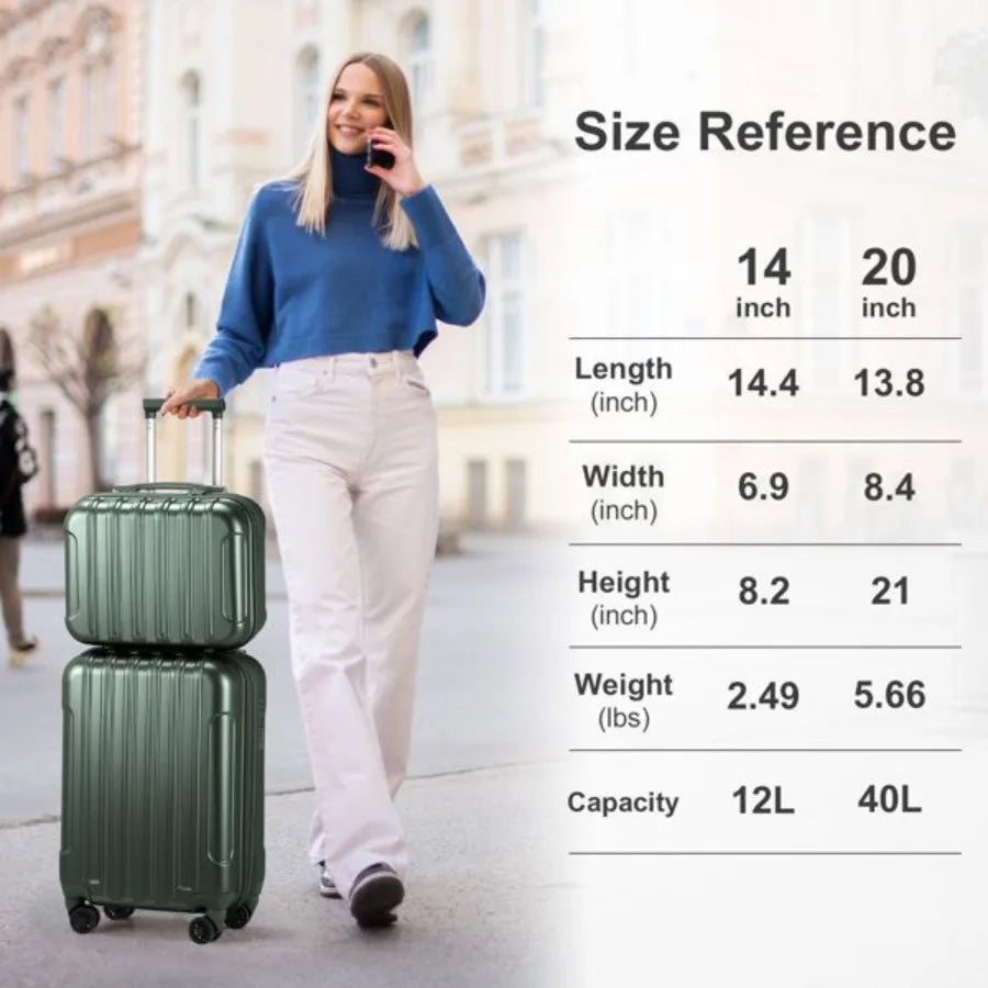 2 Piece Carry On Luggage Set