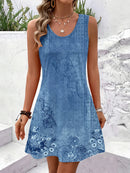 Women Summer Sleeveless Bohemian Dress Exclusive Print Vacation Dress  Birthday Dress for Women Beach Dress Dress for Women