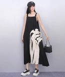 Unique Style New 2025 Summer Korean Style Woman Black Sleeveless Sundress Loose Fit Girls Casual Beach Cute Sun Dress JKXD057